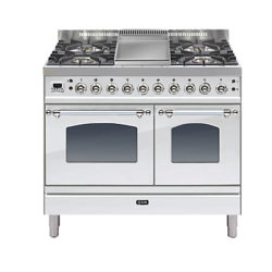 ILVE PDN100FE3 Milano Freestanding Dual Fuel Range Cooker Stainless Steel/Chrome